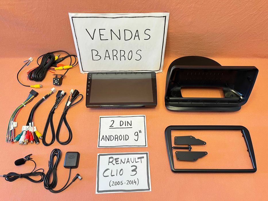 Rádio 2DIN 9"• Renault Clio 3 III • (2005 a 2014) • Android [4+64GB]