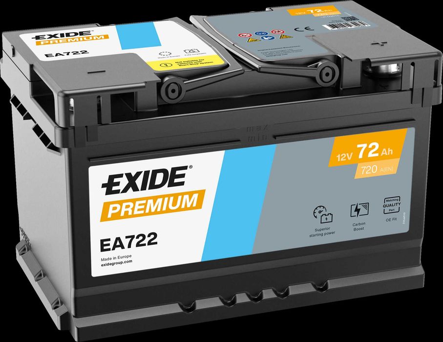 Акумулятор EXIDE Premium Carbon Boost 2.0 6ст 47Аг-100Аг  Іспанія