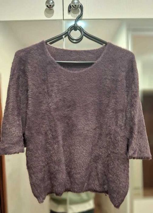 modny truflowy brąz sweter alpaka 36 S