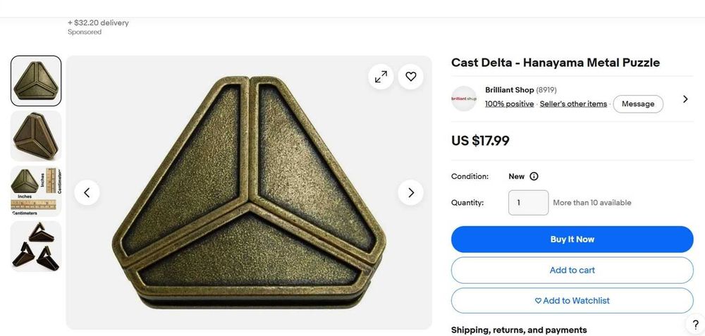 Головоломка металл Delta - Hanayama Metal Puzzle