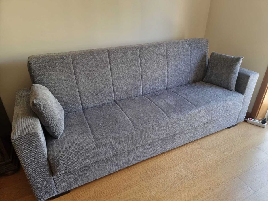 Sofá-cama cinzento