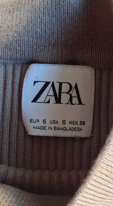 Camisola Gola Verde Acastanhado Zara S