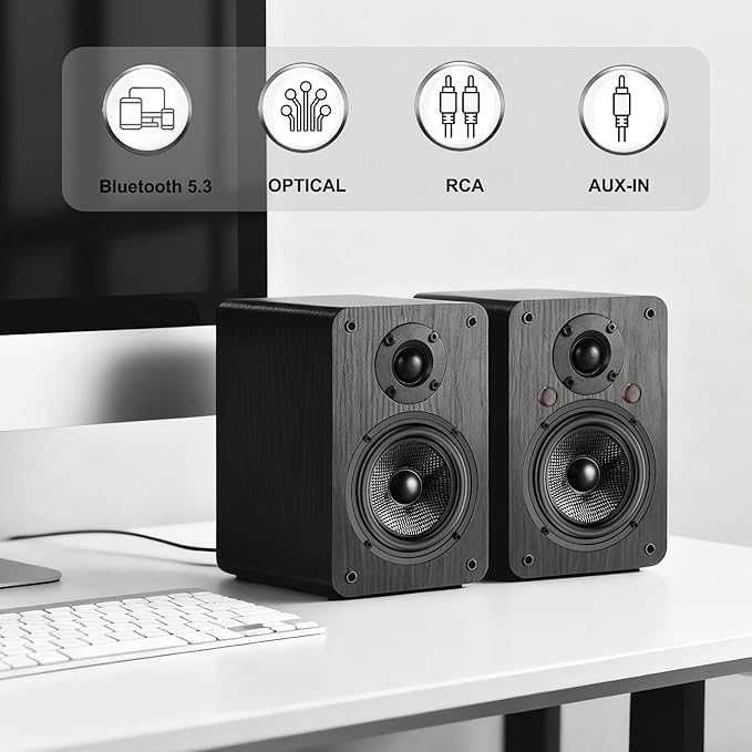 Głośniki aktywne stereo Bluetooth 60W USB AUX optyczne Lonpoo LP-42A