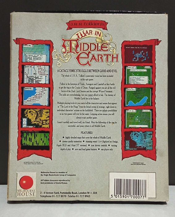 Big Box 1989 ZX Spectrum War in Middle Earth JRR Tolkiens gra gry
