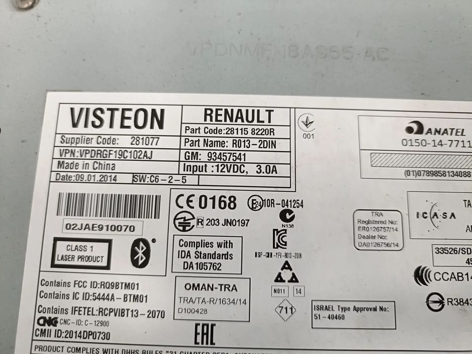 Rádio / auto-rádio OPEL Vivaro B Furgão (X82)