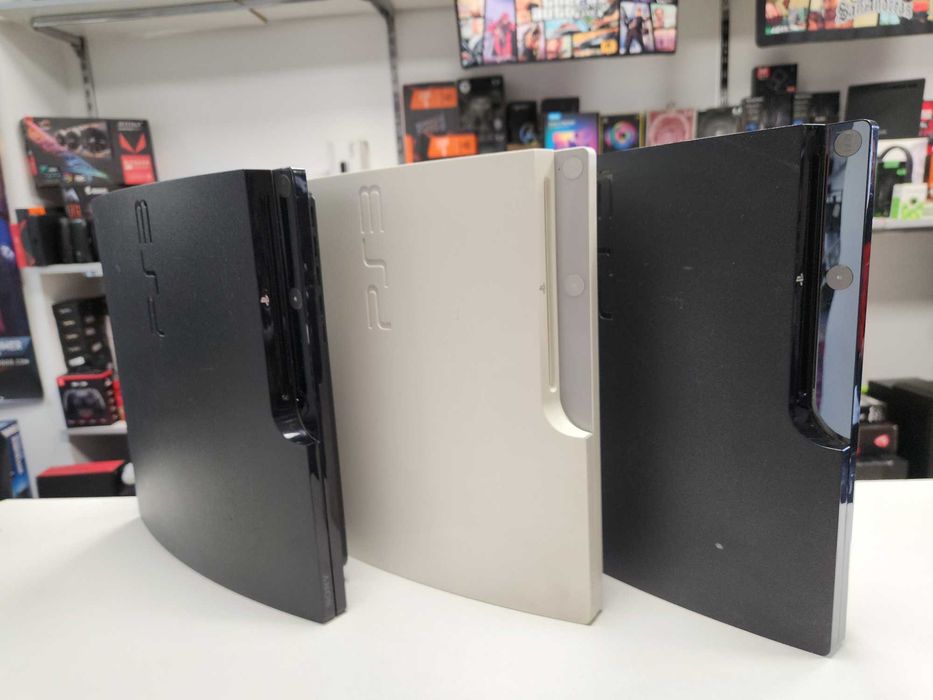Konsola PS3 Slim Czarna, biała, 3szt