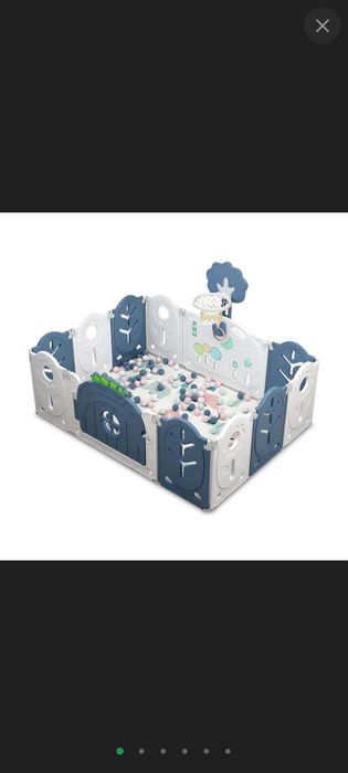 Манеж BabyPlayPen "Магічний ліс" +баскетбольне кільце 123*165*62 Синій