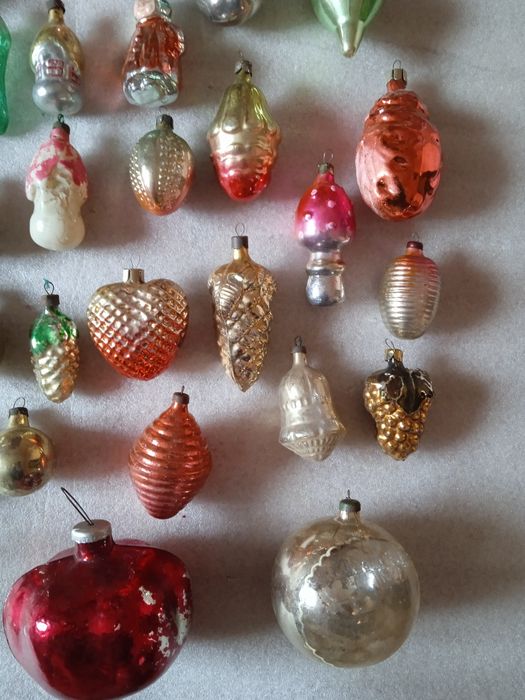 Лот елочные игрушки СССР стекло