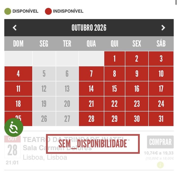 Vendo 2 bilhetes para Clube dos Poetas Mortos - 28 de outubro as 21h