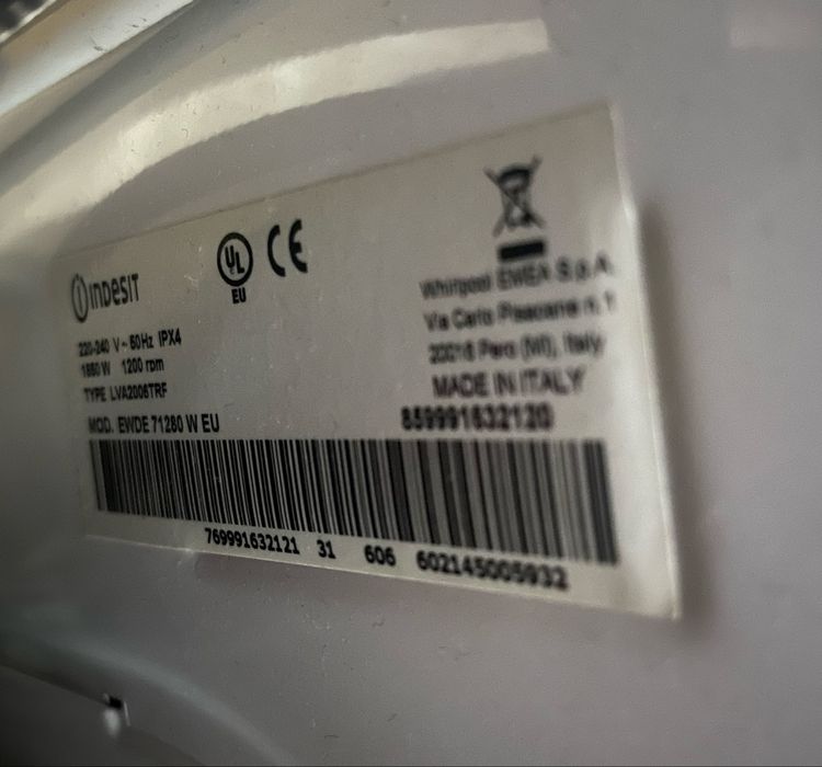 Прально-сушильна машина Indesit EWDE 71280 W EU