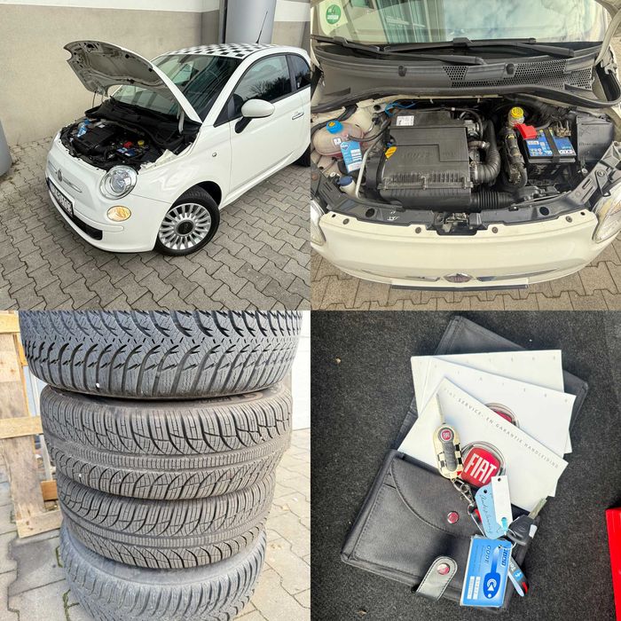 FIAT 500 1,4 16V 100KM Klima Skóry Brązowe Alu + koła zimowe Oryginał