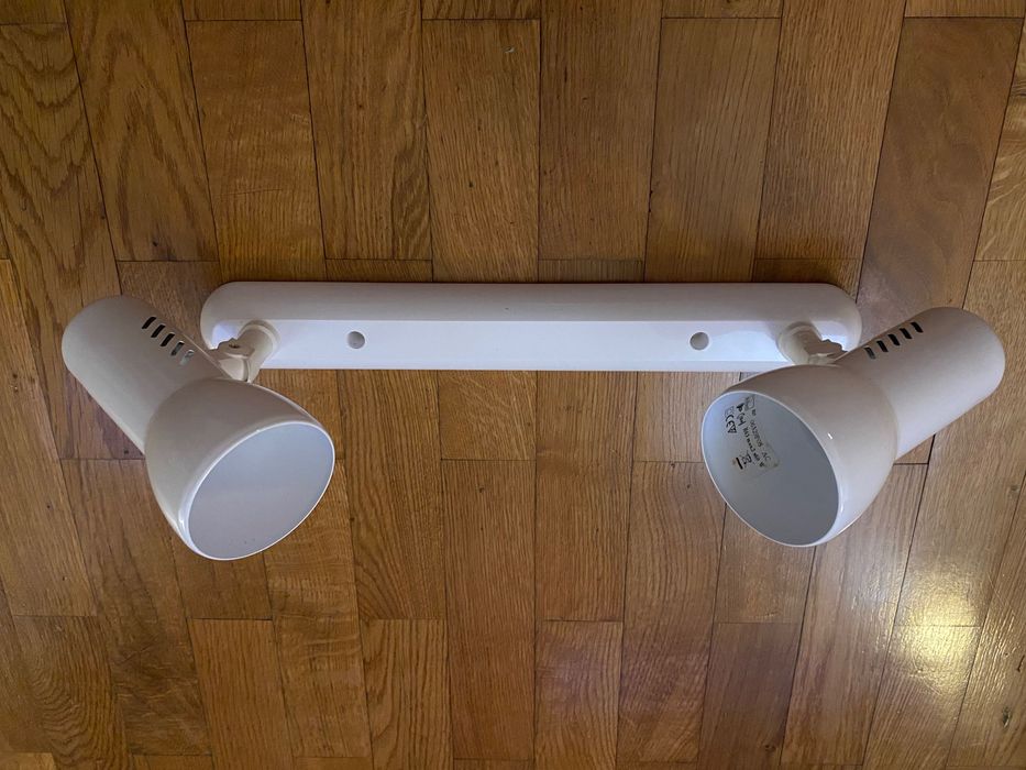 New White Ceiling Lamp with 2 Light Sources