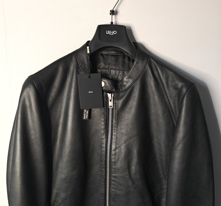 Nowa kurtka męska skórzana czarna LIU JO 100% skóra rozmiar L