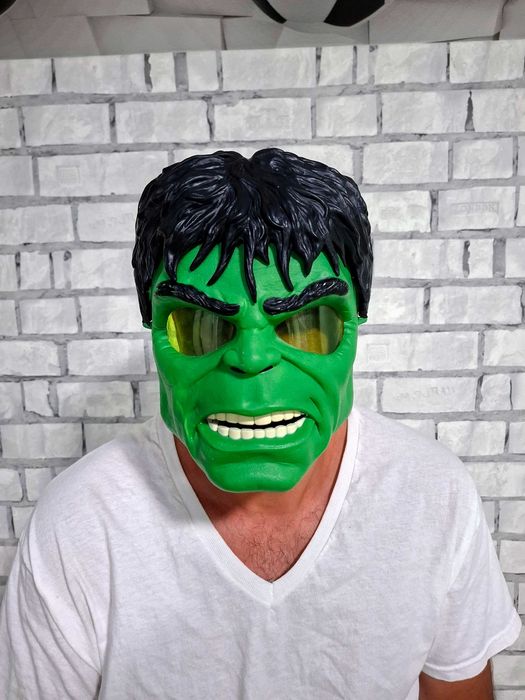 Маска доросла Халка Marvel / Супергеройська маска Hulk для фотосесій та свят яка світиться