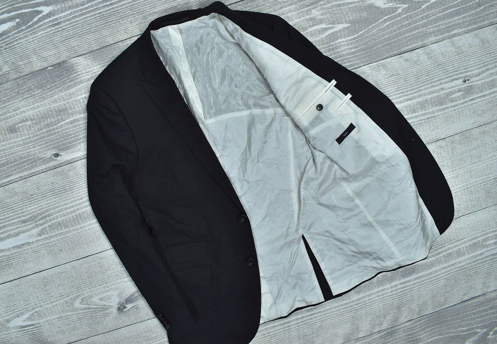 Marynarka Męska Hugo Boss Stretch Czarna Bawełniana 50
