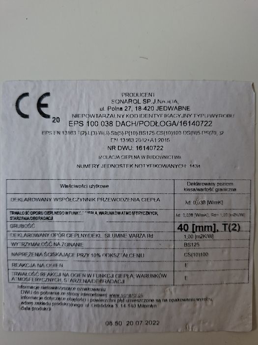 Styropian 4cm i 5cm