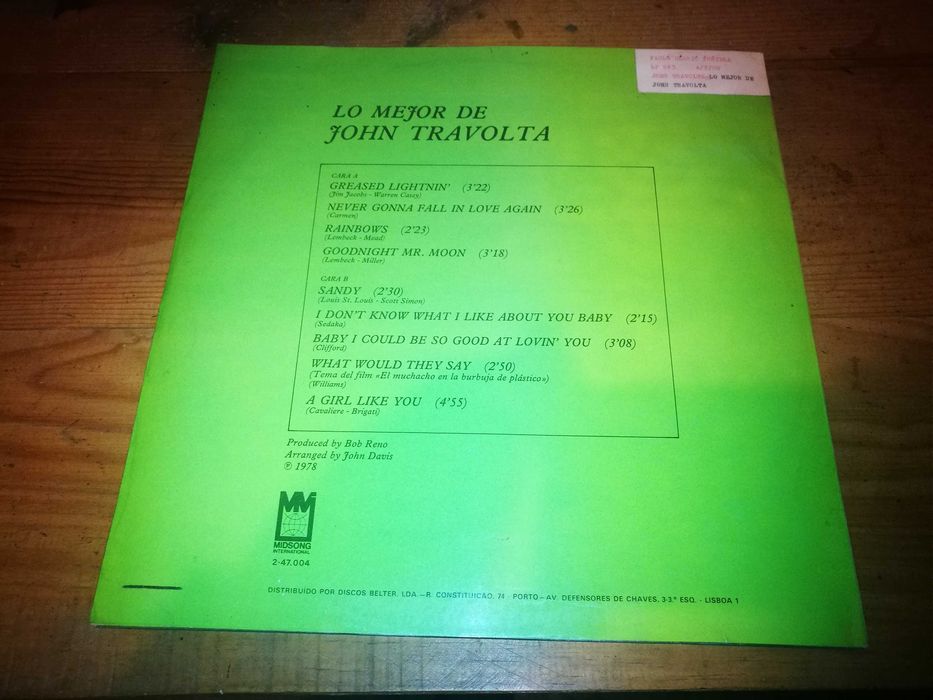 John Travolta - Le Mejor De John Travolta LP
