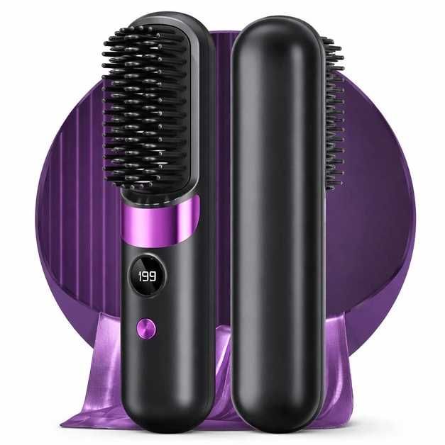 Беспроводная расческа-выпрямитель 2-в-1 для выпрямления волос Новая