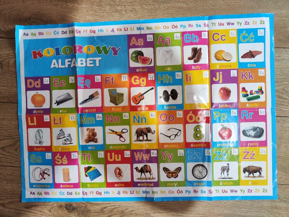 Kolorowy alfabet Tablica alfabetyczna do nauki