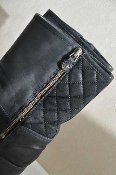 GEOX kozaki trzewiki botki damskie czarne skóra 37,5 24 cm