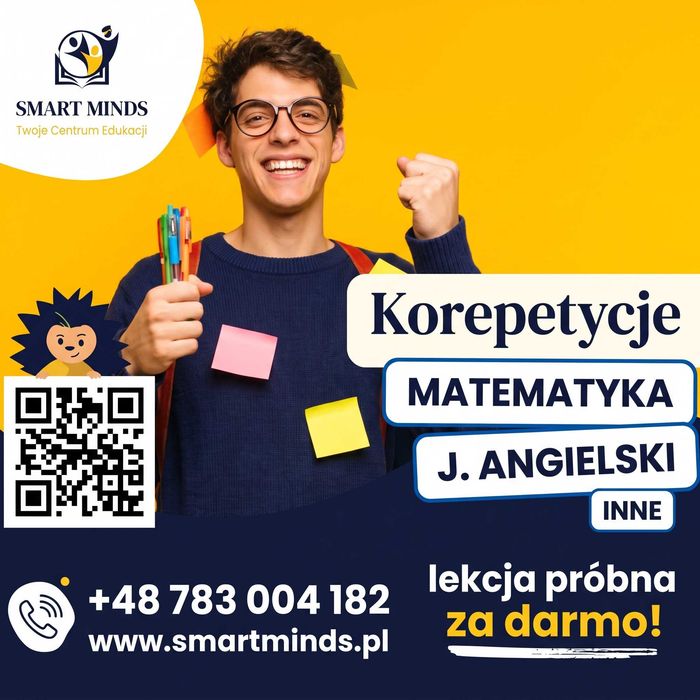Matematyka Angielski - Korepetycje w Lokalu, z Dojazdem Mobilne Online