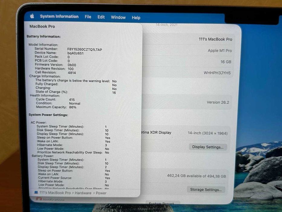 MacBook Pro 14 M1 Pro 16/512 gb 2021