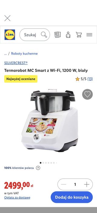 ermorobot MC Smart z Wi-Fi, 1200 W, biały