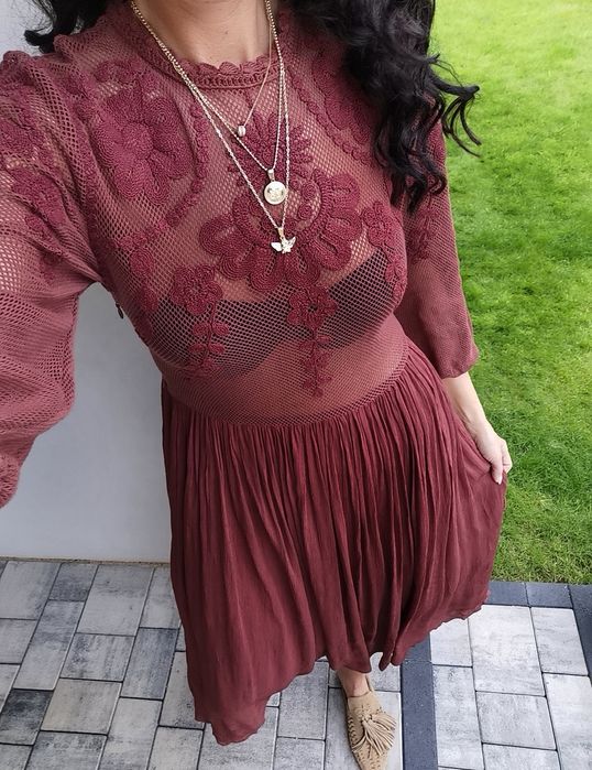 Zara Sukienka Damska Boho S