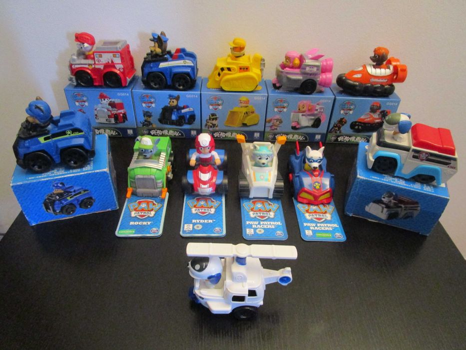 Conjuntos em caixa c/ 10 e 12 Racers Originais da Patrulha Pata