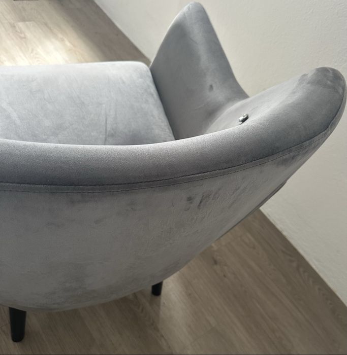 Poltrona cadeirão veludo cinzento DRAMMEN - Beliani