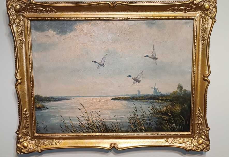 Obraz pejzaż olej na płótnie podpisany