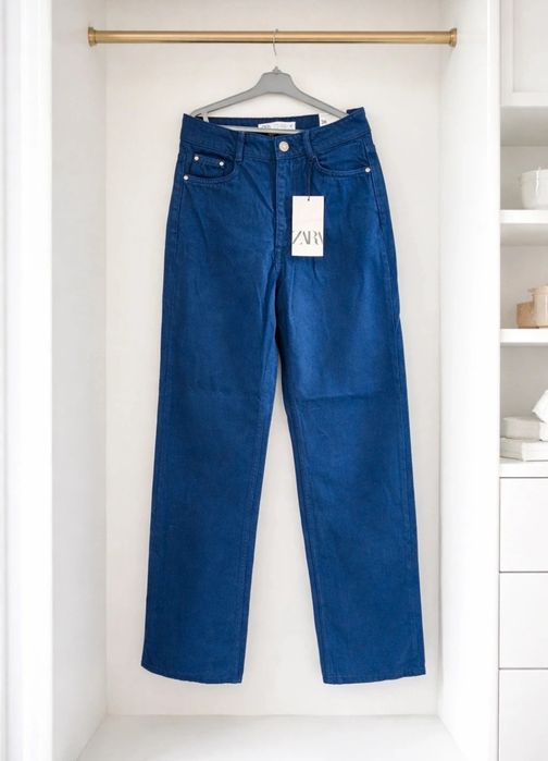 Spodnie jeansy wysoki stan zara