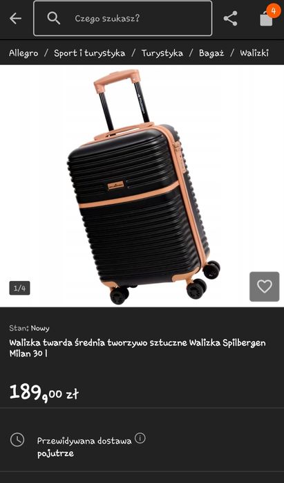 Mała walizka podróżna Spilbergen 30 l czarno-brązowa