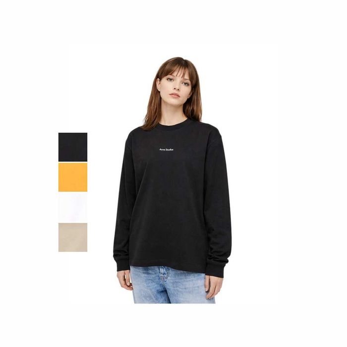 Лонгслів Acne Studios Erwin Long Sleeve Stamp Tee Black \ Orange \ White \ Oyster