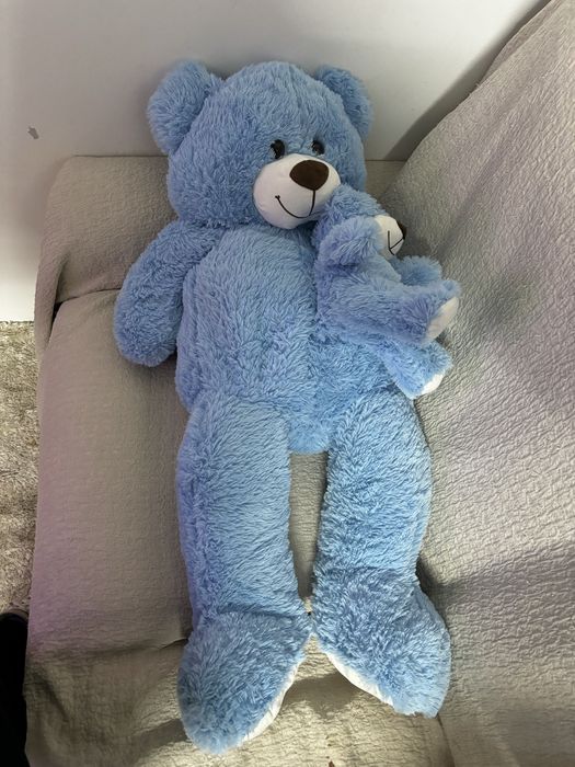 MorisMos Urso de peluche gigante 100 cm azul