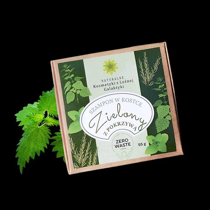 Naturalny szampon w kostce z pokrzywą na łupież i przetłuszczanie