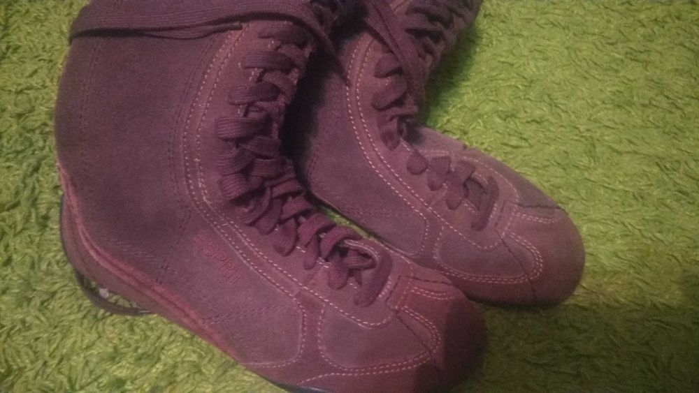 ESPRIT сапоги замшевые новые высокие берцы Эсприт