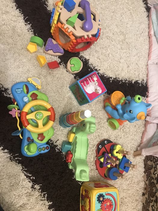 Развивающие игрушки деревянный сортер музыкальный руль на коляску