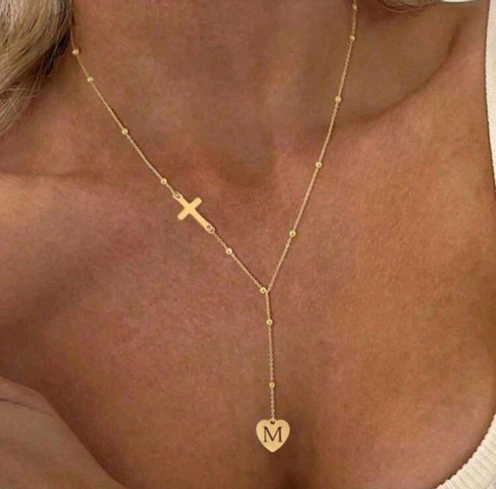 Naszyjnik ze stali chirurgicznej nierdzewnej z literą M