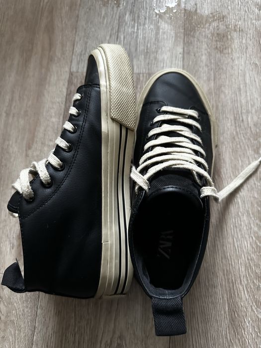 Кеди високі zara кожа 40 розмір