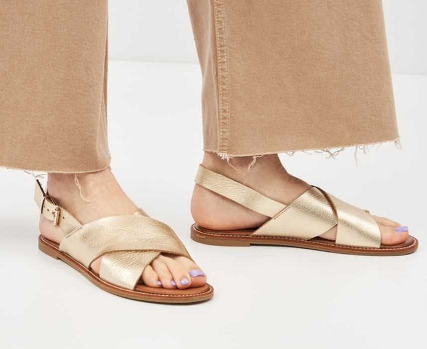 Босоніжки шкіряні DIVARESE (сандалі золоті)