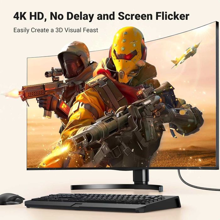 Кабель DisplayPort HDMI 4K 2м UGREEN для монітора ТВ проектора