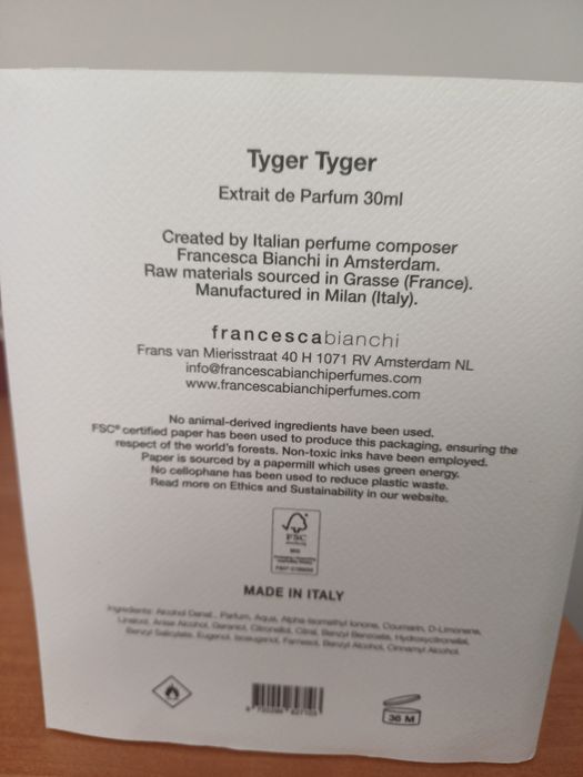 Extrait de Parfum Tyger Tyger Francesca Bianchi 30ml