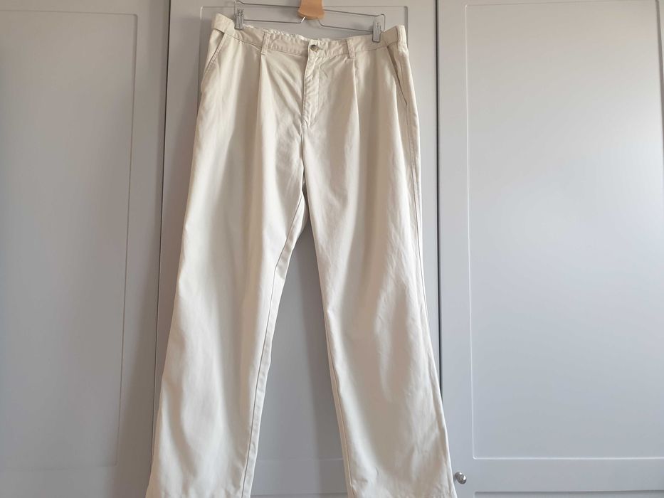 Beżowe spodnie męskie chino chinosy Cotton Traders XL 38/31