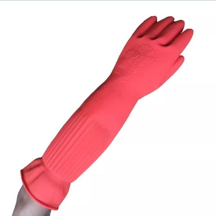 Rękawiczki gumowe dobrej jakości, mocne, długie 45cm
