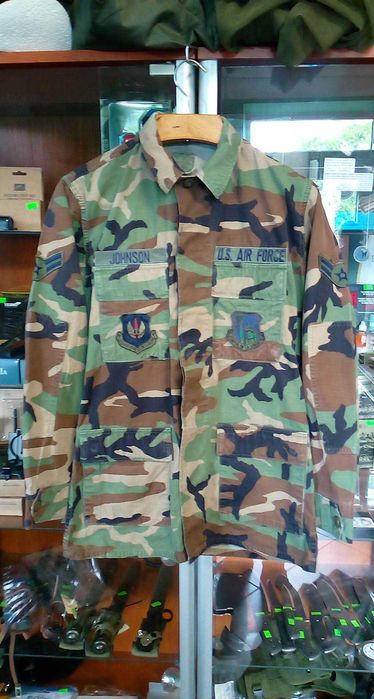Bluza Mundurowa BDU Woodland US Air Force Small Long Ripstop naszywki