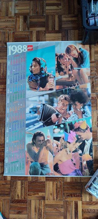 Calendário 1988 Poster Coca-Cola