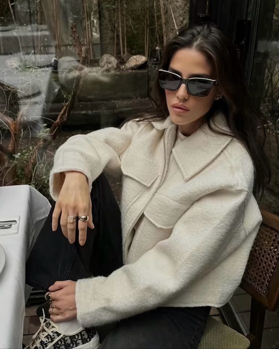 Жакет куртка вовняна войлок zara S M