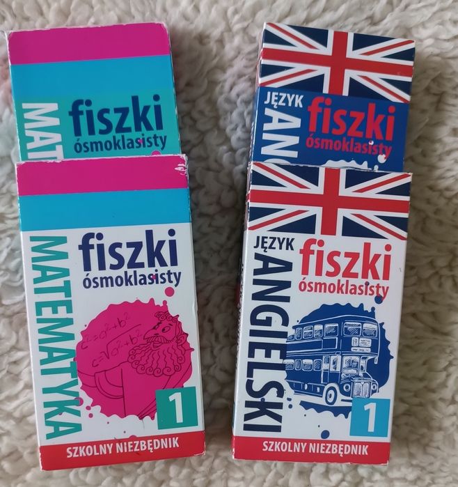 Fiszki ósmoklasisty matematyka język angielski komplet