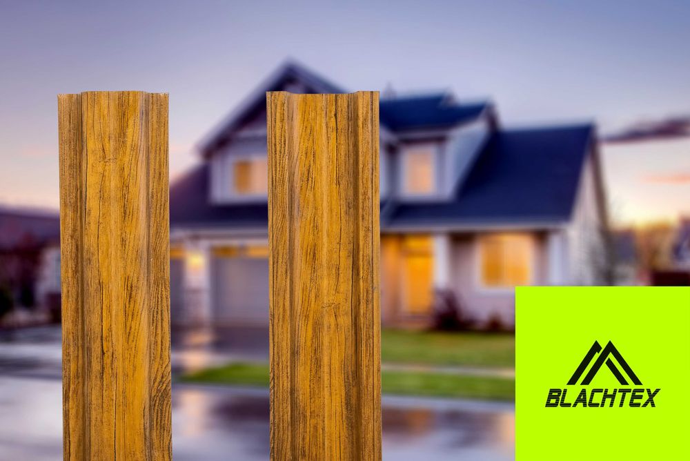 Sztachety metalowe złoty dąb 2m Poziome, ogrodzenie, płot tanio